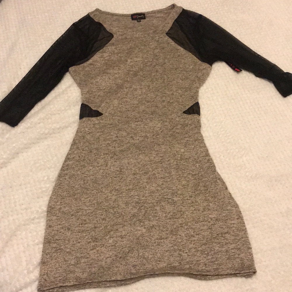 NWT Midi Dress with Mesh Sleeves and Cutout